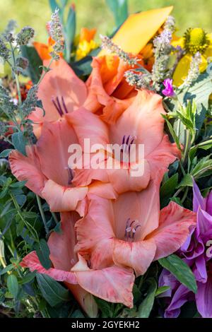 Traditional bouquet of flowers, herbs and fruits that are the symbol of summer Stock Photo