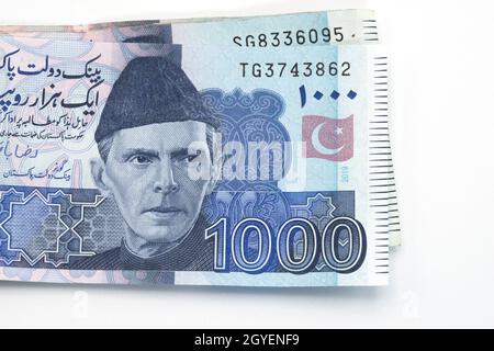 Pakistani Rupees, Pakistani currency notes, 1000 Rupees Stock Photo