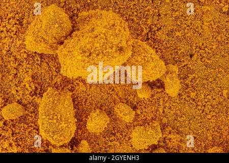 Peculiar refugees catch up Fine powder - Methyl yellow organic compound - under microscope, image  width 9mm. Abstract science background Stock Photo - Alamy
