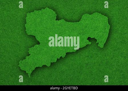 Map of Saxony on green felt Stock Photo - Alamy