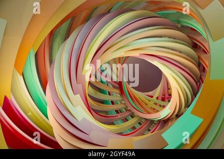 3d illustration. Abstract 3d rendering of twisted lines. Modern background design Stock Photo