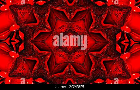 Stripe Wavy Separator. Mystic Geometric Ornament. Continuous Magic Wallpaper. Groovy Wallpaper. Acid Square Rune. Red Repeat Brush. Red Geometric Patt Stock Photo