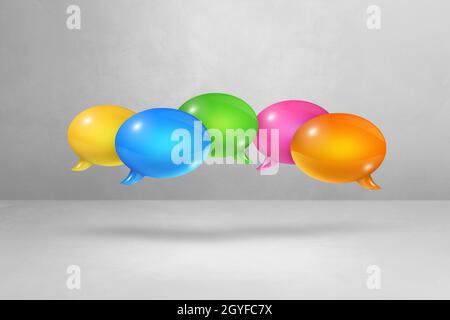 3D multicolor speech bubbles isolated on white background Stock Photo
