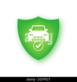 Car guard shield sign, vehicle collision insurance. Safe guard. Stock Vector
