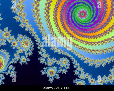 Beautiful zoom into the infinite mathemacial mandelbrot fractal Stock Photo