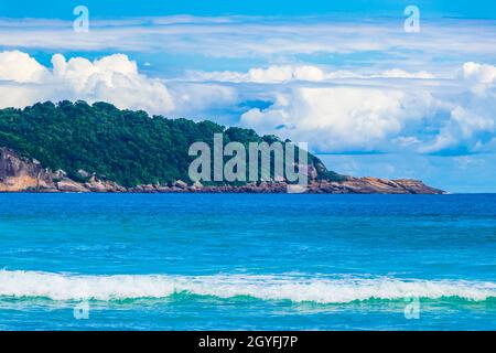 Amazing Praia de Lopes Mendes beach on the big tropical island Ilha Grande in Angra dos Reis Rio de Janeiro Brazil. Stock Photo