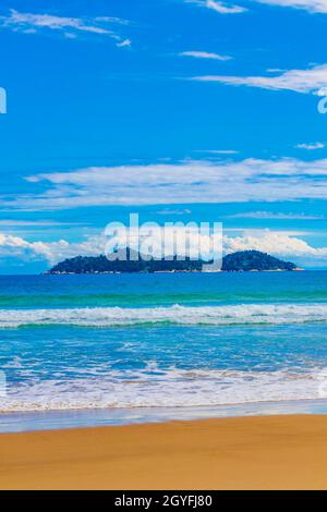 Amazing Praia de Lopes Mendes beach on the big tropical island Ilha Grande in Angra dos Reis Rio de Janeiro Brazil. Stock Photo