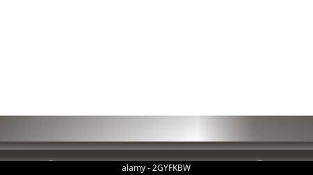 Metal kitchen countertop, iron texture, large table on a white ...