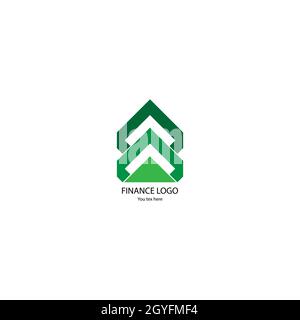 Abstract business company logo. Corporate identity design elements. Technology, market, bank logotype idea. Connect arrow up, growth, integrate progre Stock Photo