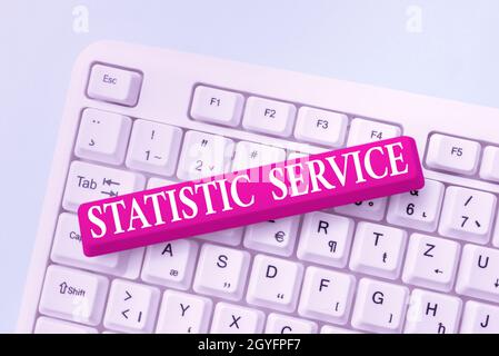 Conceptual caption Statistic Service, Word for economic statistics which detail international trade Computer Engineering Concept, Abstract Repairing B Stock Photo