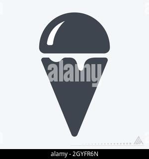 Icon Ice Cream - Glyph Style - Simple illustration, Editable stroke, Design template vector, Good for prints, posters, advertisements, announcements, Stock Vector