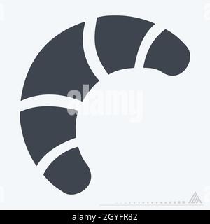 Icon Croissant - Glyph Style - Simple illustration, Editable stroke, Design template vector, Good for prints, posters, advertisements, announcements, Stock Vector