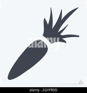 Icon Carrot - Glyph Style - Simple illustration, Editable stroke, Design template vector, Good for prints, posters, advertisements, announcements, inf Stock Vector