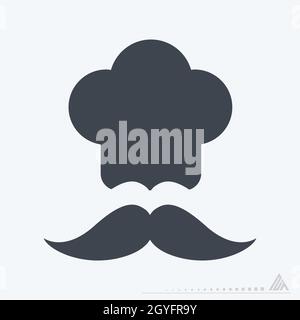 Icon Chef - Glyph Style - Simple illustration, Editable stroke, Design template vector, Good for prints, posters, advertisements, announcements, info Stock Vector