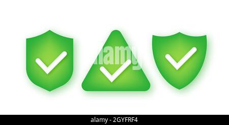 Set Shield check mark logo icon design template. Stock Vector