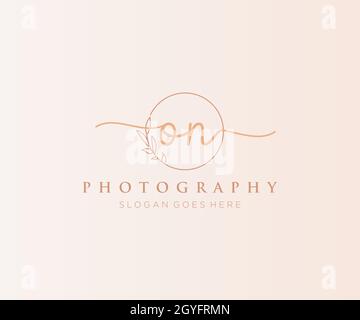 ON feminine logo. Usable for Nature, Salon, Spa, Cosmetic and Beauty Logos. Flat Vector Logo Design Template Element. Stock Vector