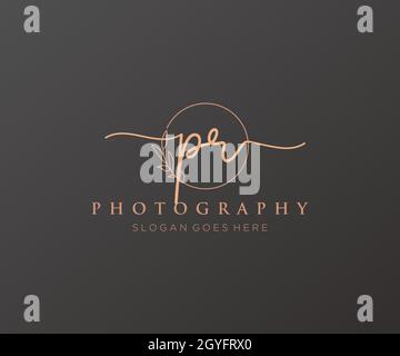 PR feminine logo. Usable for Nature, Salon, Spa, Cosmetic and Beauty Logos. Flat Vector Logo Design Template Element. Stock Vector