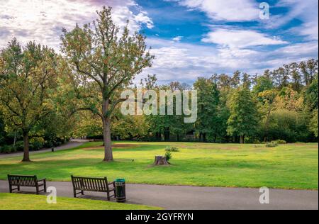 The Waterlow Park, on a Sunday morning in the fall. It is a public park in Highgate Village, in north London, England. Stock Photo