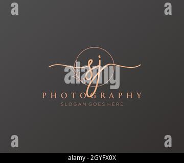 SJ feminine logo. Usable for Nature, Salon, Spa, Cosmetic and Beauty Logos. Flat Vector Logo Design Template Element. Stock Vector