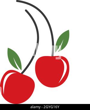 Cherry logo vector template Stock Vector