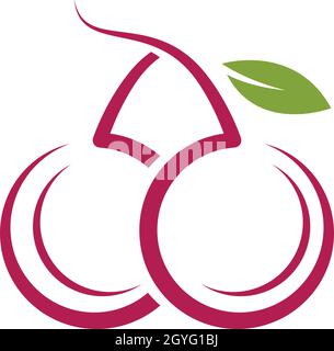 Cherry logo vector template Stock Vector