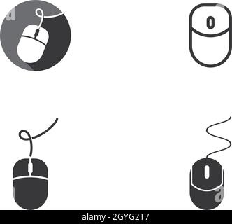 Computer mouse logo vector template Stock Vector