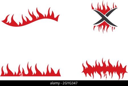 Fire flame ilustration vector Template Stock Vector