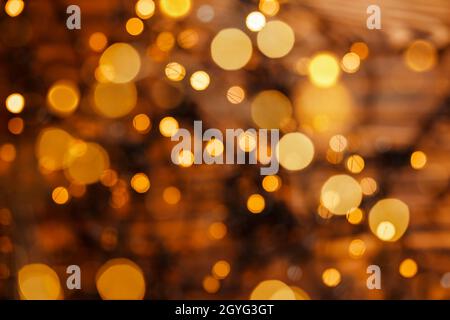 New Year, holiday blurred background. Gold bokeh light night luxury Stock Photo
