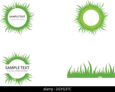 Grass logo vector template Stock Vector