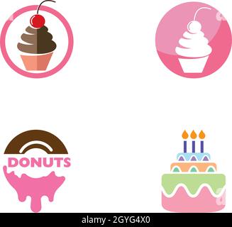 Cake logo vector ilustration template Stock Vector