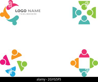 Adoption and community care Logo template vector icon Stock Vector