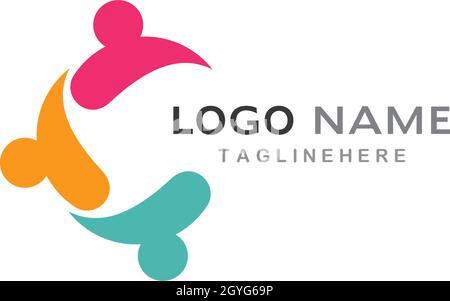 Adoption and community care Logo template vector icon Stock Vector