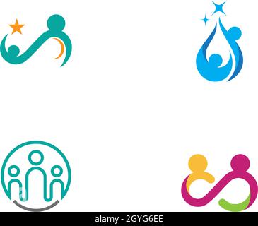 Adoption and community care Logo template vector icon Stock Vector