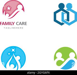 Adoption and community care Logo template vector icon Stock Vector