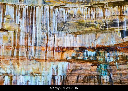 Pictured Rocks and their coat of many colors Stock Photo