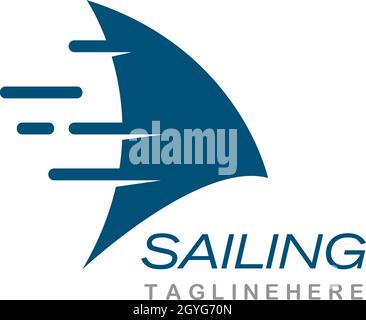 Sailing boat logo Template vector Stock Vector