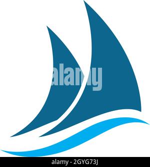 Sailing boat logo Template vector Stock Vector