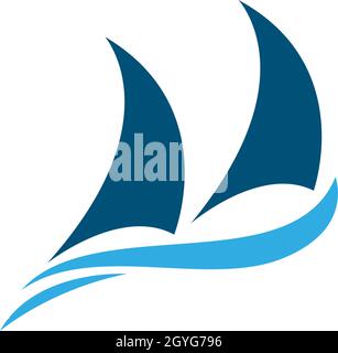 Sailing boat logo Template vector Stock Vector