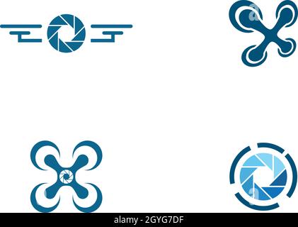 Drone logo vector template Stock Vector