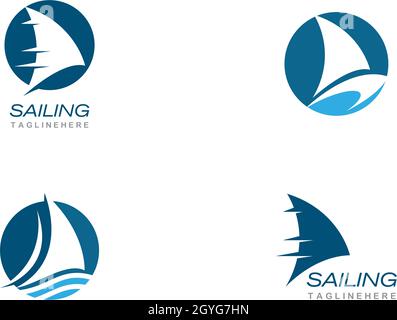 Sailing boat logo Template vector Stock Vector
