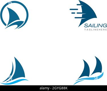 Sailing boat logo Template vector Stock Vector