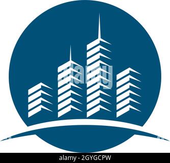 city silhouette logo vector template Stock Vector
