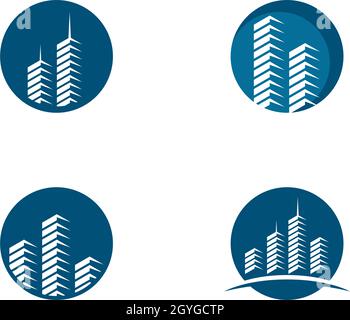city silhouette logo vector template Stock Vector