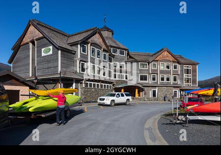 Alyeska Resort & Hotel Alyeska is a ski area in GIRDWOOD, ALASKA. Stock Photo