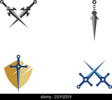 Sword logo vector template Stock Vector