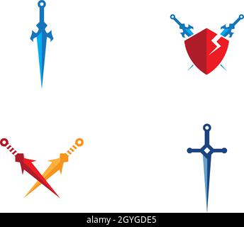 Sword logo vector template Stock Vector