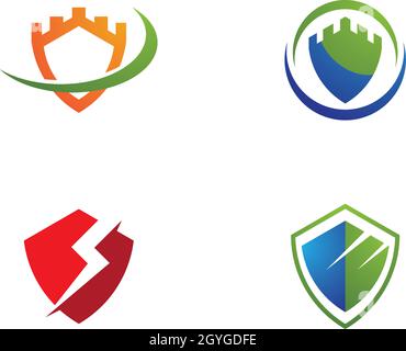 Shield symbol logo template vector illustration Stock Vector