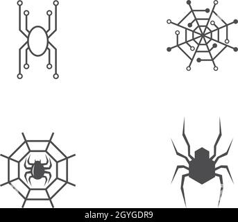 Spider Technology logo vector Stock Vector