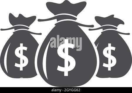 Money bag icon vector template Stock Vector