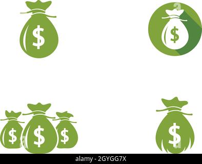 Money bag icon vector template Stock Vector